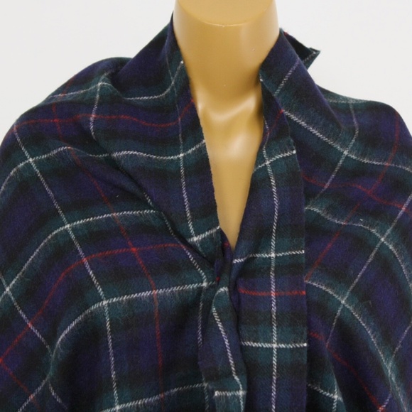 J. Crew Plaid Cape Wool Blend Scarf Wrap - Picture 6 of 12